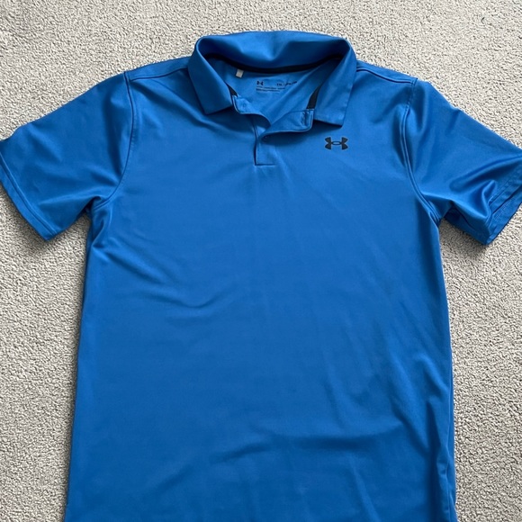 Under Armour Performance Polo Shirt. Water Blue. Size Youth XL - Picture 5 of 7